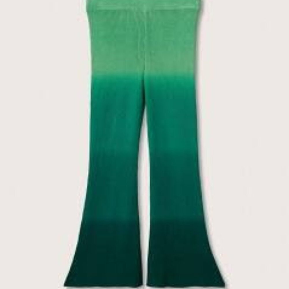 Mango Dip Dye Knitted Pants - Green Gradient